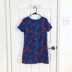 J. Crew floral gallery blue shift dress